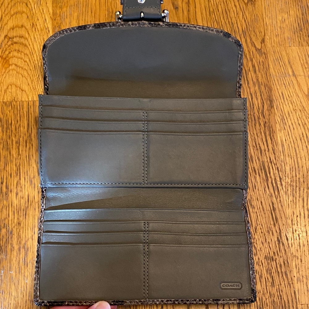 Coach Python-Embossed Leather Continental Wallet - image 6